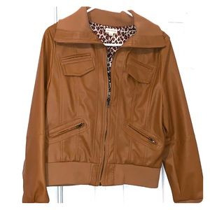 Brown leather jacket